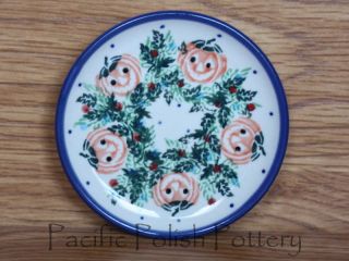 Polish Pottery Stoneware CA Mini Plate Coaster Pumpkins Halloween