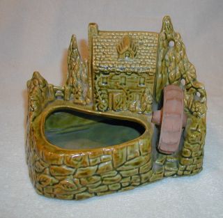 Shawnee Pottery Old Mill #769 Grist Mill Green Planter, 6x7x5 