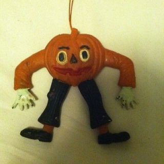 Vintage 1973 Ben Cooper Hanging Jiggler Pumpkin Man Bendie Like 