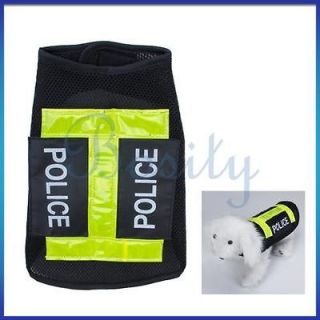 Fun Pet Dog Vest Police Uniform Jacket Vest Clothes Coat Apparel XS