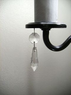 Lot 8) MAGNETIC GLASS CRYSTALS PRISMS Clear U Drop CHANDELIER LAMP 