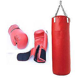 Heavy Duty Punching Bag Boxing Gloves and Chain Kit Set NEW