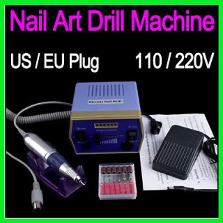 Electric Nail Art Manicure Pedicure Drill Polish Machine File Bits Kit 