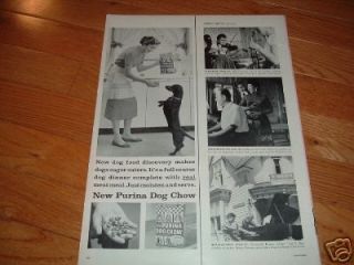 1957 Dachshund Dog Food Ad Purina Dog Chow