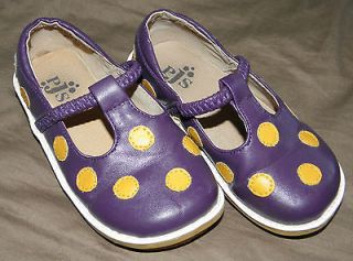 Puddle Jumper Purple Yellow Polka Dot Shoes 10 (9) Janie Jack Winter 