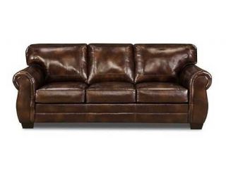Simmons Queen Bonded Leather Sleeper Sofa    to lower 48 
