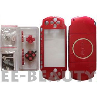 Red Fascia Full Housing For PSP 3000 3001 Case Cover Faceplate Buttons 