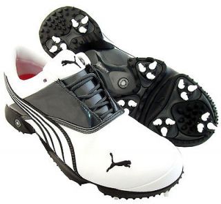 NEW Mens PUMA Jigg Golf Shoes White/Silver/Black   Size 7.5 M   RETAIL 