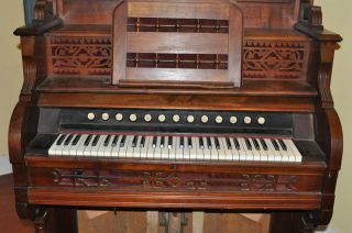 Antique Parlor Pump Organ 1886 Clough and Warren