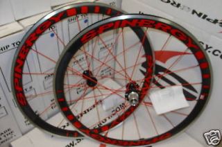 New 2012 Spinergy Stealth PBO Carbon Red Spokes Wheel Set /Shimano 