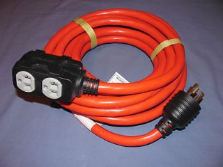   25 Foot 30 Amp Generator Power Cord NEW Unused 4   Outlet, 4 Prong