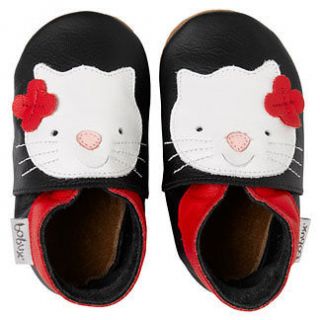   Baby Infant Girl Size Small 3 6 9 Months Kitty Cat Leather Shoes NEW
