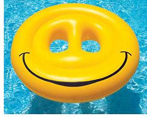 Swimline 9053 Smiley Face Island Swimming Pool Inflatable Float Raft 