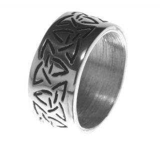 Alpaca Silver Ring R4 Triquetra Symbolising Threefold Nature Of 