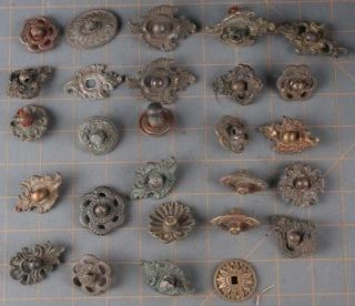 A9 27 Ornate Drawer Pulls Vintage Brass Knobs Cabinet Door MIXED 