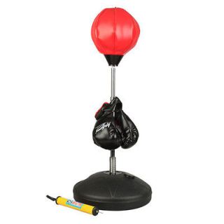   Adjustable 37 45 Inch Freestanding Boxing Punching Speed Ball & Gloves
