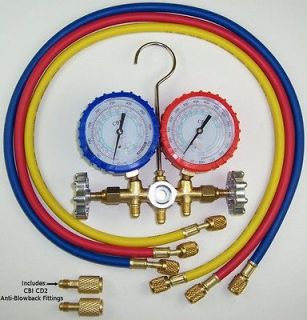 CT560GCD2 R410A R22 Freon Manifold Gauge 60 Hoses Low Loss Fittings 3 