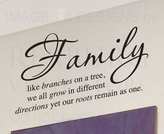   Like Branches on a Tree We All Grow Wall Decal Vinyl Sticker Quote F28