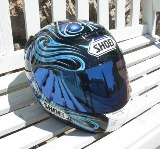 Shoei Blue mirrored visor shield cx 1v cx1 v cx1v x11