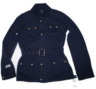 NWT Ralph Lauren Girls Polo Belted Fleece Crested Motorcycle Jacket M 