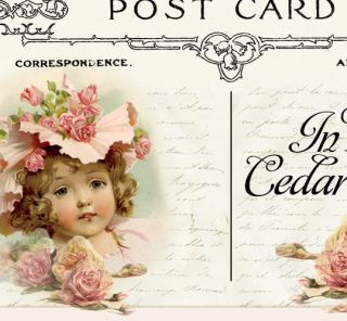 Shabby Vtg Chic Floral Pink Roses Boutique Victorian  Auction 