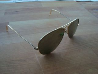RAY BAN B&L EXTREMELY RARE 70s VINTAGE AVIATOR SUNGLASSES MIRROR LENS 