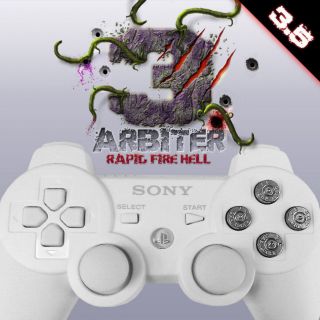   Elite Rapid Fire Hell Playstation PS3 Controller (White Bullet
