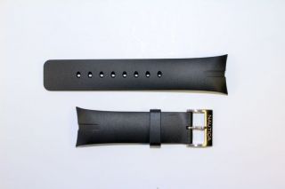 22mm Black/Red Genuine Leather watch Band Butterfly Clasp fits Nautica