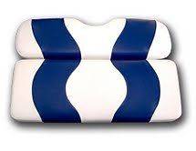Golf Cart Two Tone Front Seat Cover White & Blue for EZ GO TXT