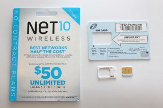  10 MICRO SIM Card for iPhone 4 / 4s.Work w/ AT&T phone. AT&T Network