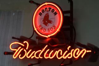 BOSTON RED SOX NEON LIGHT SIGN  BUDWEISER