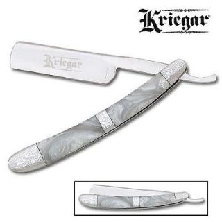   Edge Razors Folding Shaving Razor Knife   Pearl Fantasy Handle