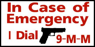 Emergency I Dial 9mm pistol gun bullet Aluminum outdoor farm ranch 
