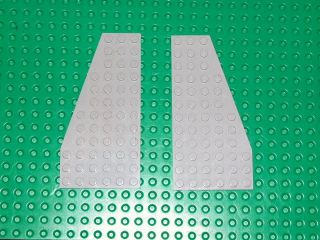 LEGO 2x Light Gray Wedge Plate 6 x 12 L&R VGC 7190 7142 10030 7153 