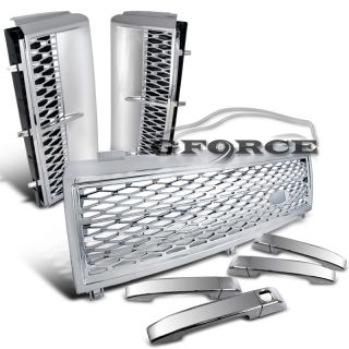   ROVER CHROME DOOR HANDLE COVERS+MESH GRILLE+AIR INTAKE SIDE VENT SET
