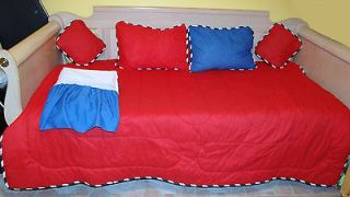 BEAUTIFUL 5 PC DAYBED REVERSIBLE COMFORTER ENSEMBLE SET WITH BEDSKIRT