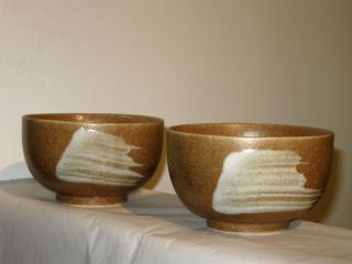 Takahashi Soup Cereal Rice Bowls Ceramic Stoneware Vase Japan Mid 