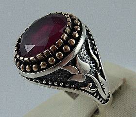 mens ruby ring silver in Mens Jewelry