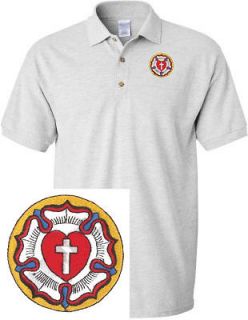 LUTHERAN CROSS RELIGIOUS RELIGION GOLF EMBROIDERED EMBROIDERY POLO 