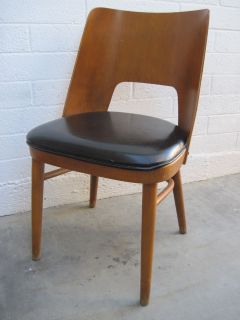 Vintage Mid Century Danish Curved Bent Wood Barrel Desk Chair