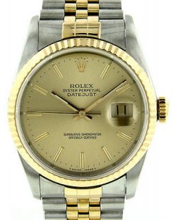 rolex men s datejust 16233 18k stainless jubilee bracelet champaign