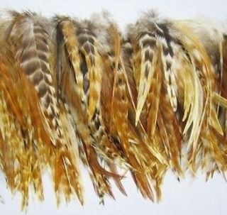   Natura Colors 20Pcs Grizzly Feathers hair for extensions 6 8inch NEW