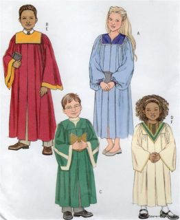 Butterick 4542 SEWING PATTERN XS S Childrens/Kids Church Choir Robe 