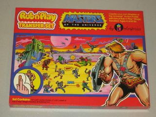 N22. Masters of the Universe Rub n’ Play Transfer Set Colorforms in 