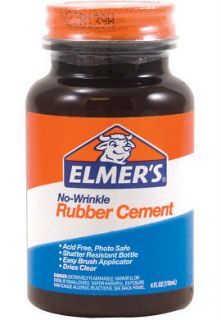 Elmers No Wrinkle Rubber Cement   4oz bottle (118ml)