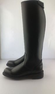   POLICE LEATHER RIDING TALL BOOT US 13/13.5Plus Calf, H19.5 in