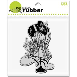 STAMPENDOUS RUBBER STAMPS CLING ROSE CORSET STAMP NEW