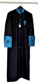 NEW Mens NAVY BLUE CLERGY CASSOCK ROBE pastor preacher minister reg 