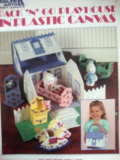 PACK N GO PLAYHOUSE IN PLASTIC CANVAS~*~PLAS​TIC CANVAS LEAFLET 