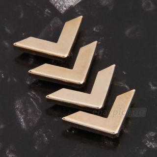   Shirt Metallic Metal Pointed Collar Clips Wing Tips Golden Women